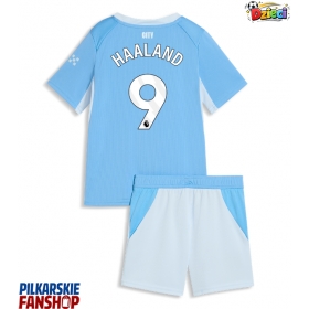Koszulka piłkarska Manchester City Erling Haaland #9 Strój Domowy dla dzieci 2026-27 tanio Krótki Rękaw (+ Krótkie spodenki)